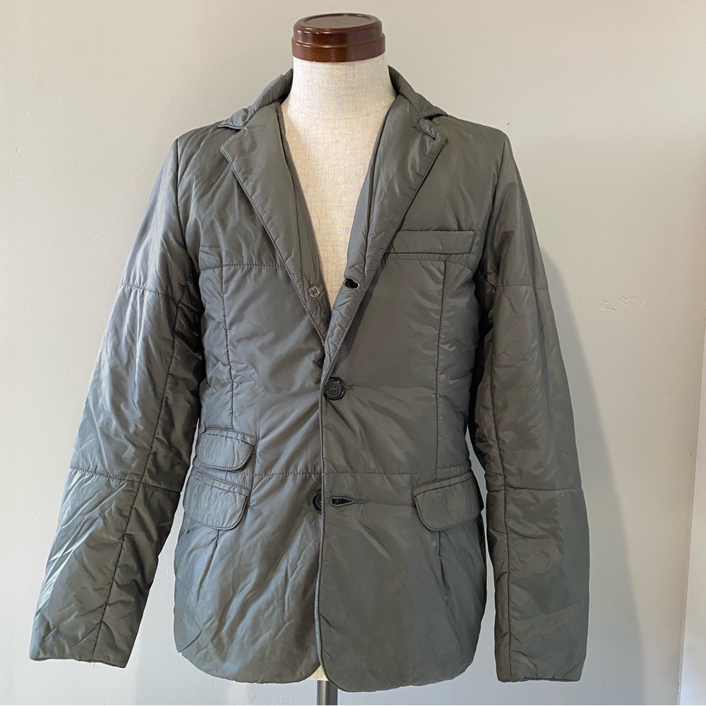 Eleventy men’s olive green padded puffer blazer/jacket, XS